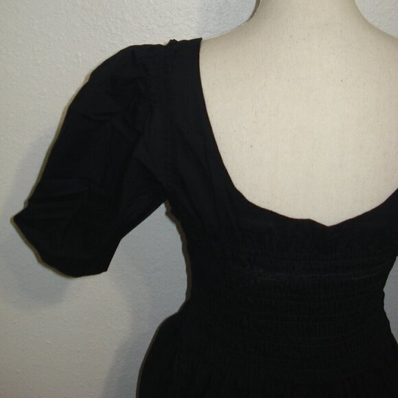 GAP Cottage Core Dress Women's Size Medium Puff Sleeve Smocking Stretchy Short - Picture 9 of 11